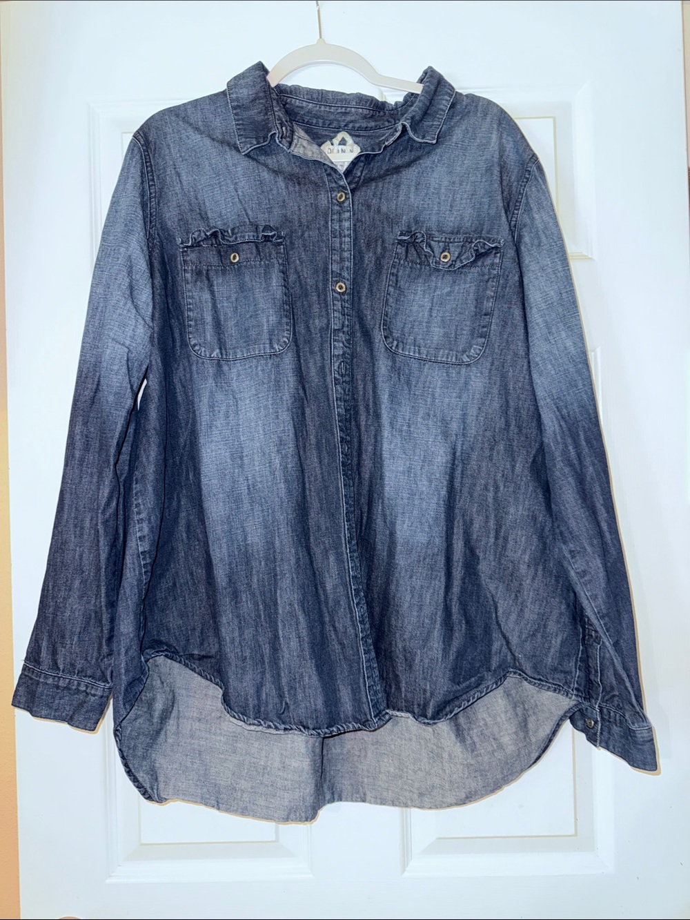 Old Navy Dark Blue Denim Button-Down Shirt